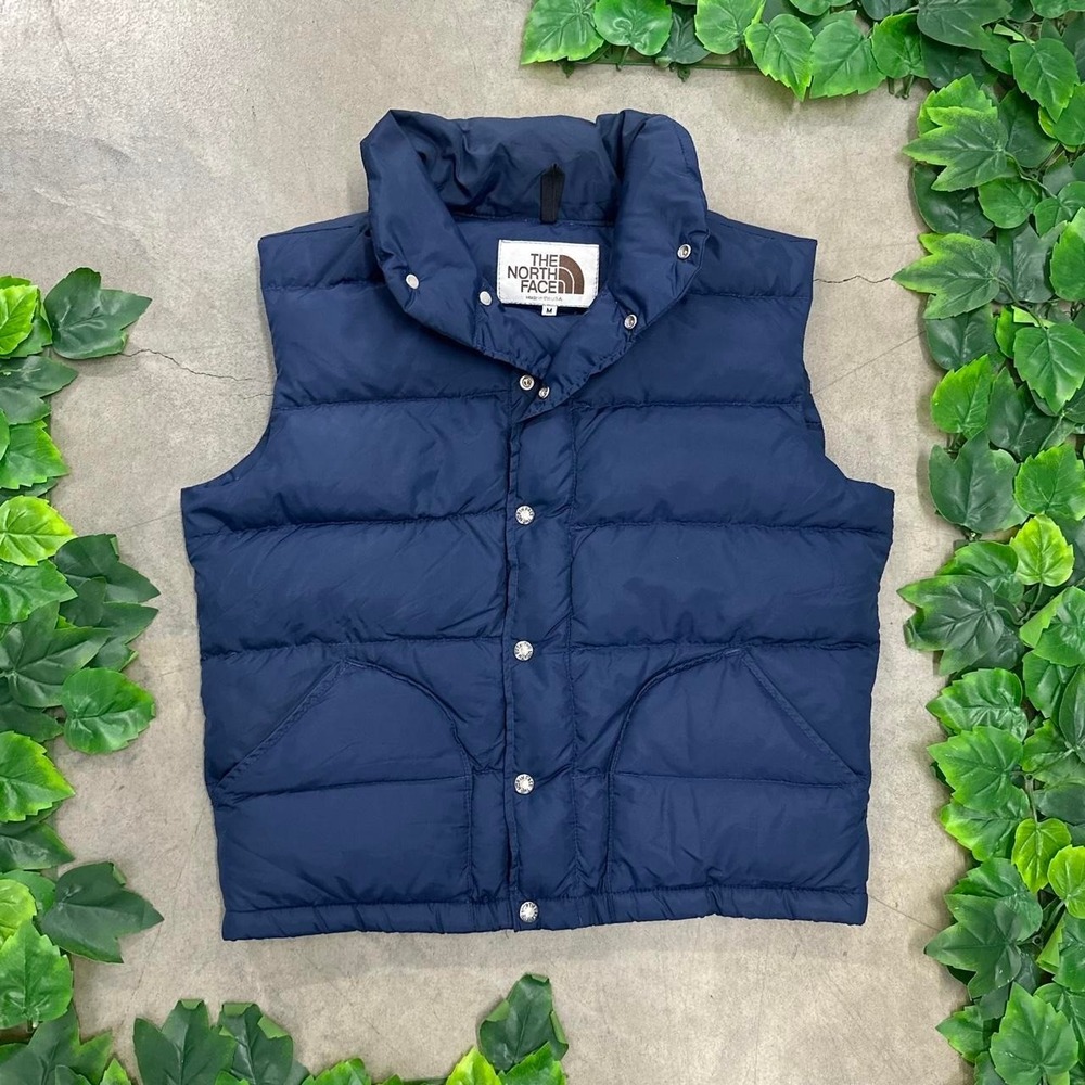 Vintage North Face Goose Down Vest Navy Blue